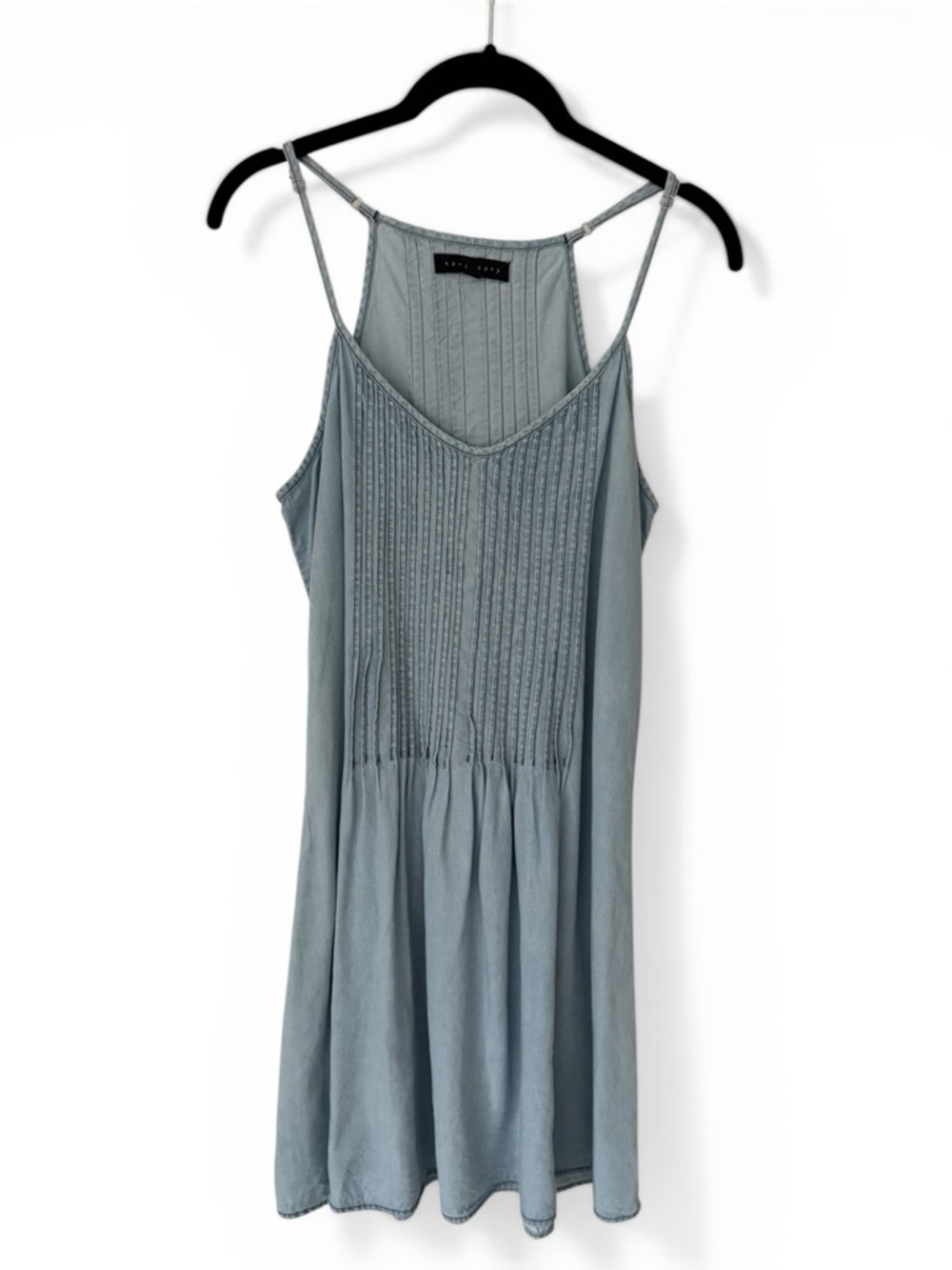 Sanctuary Spring Fling Light Blue Pintuck Spaghetti-Strap Dress